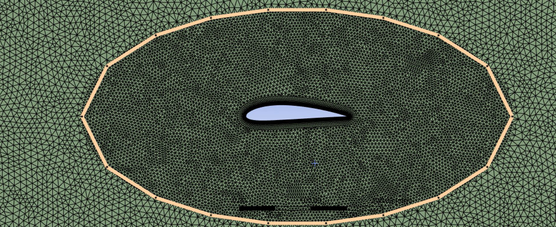 Zoomed CFD mesh around the NACA 4415 airfoil